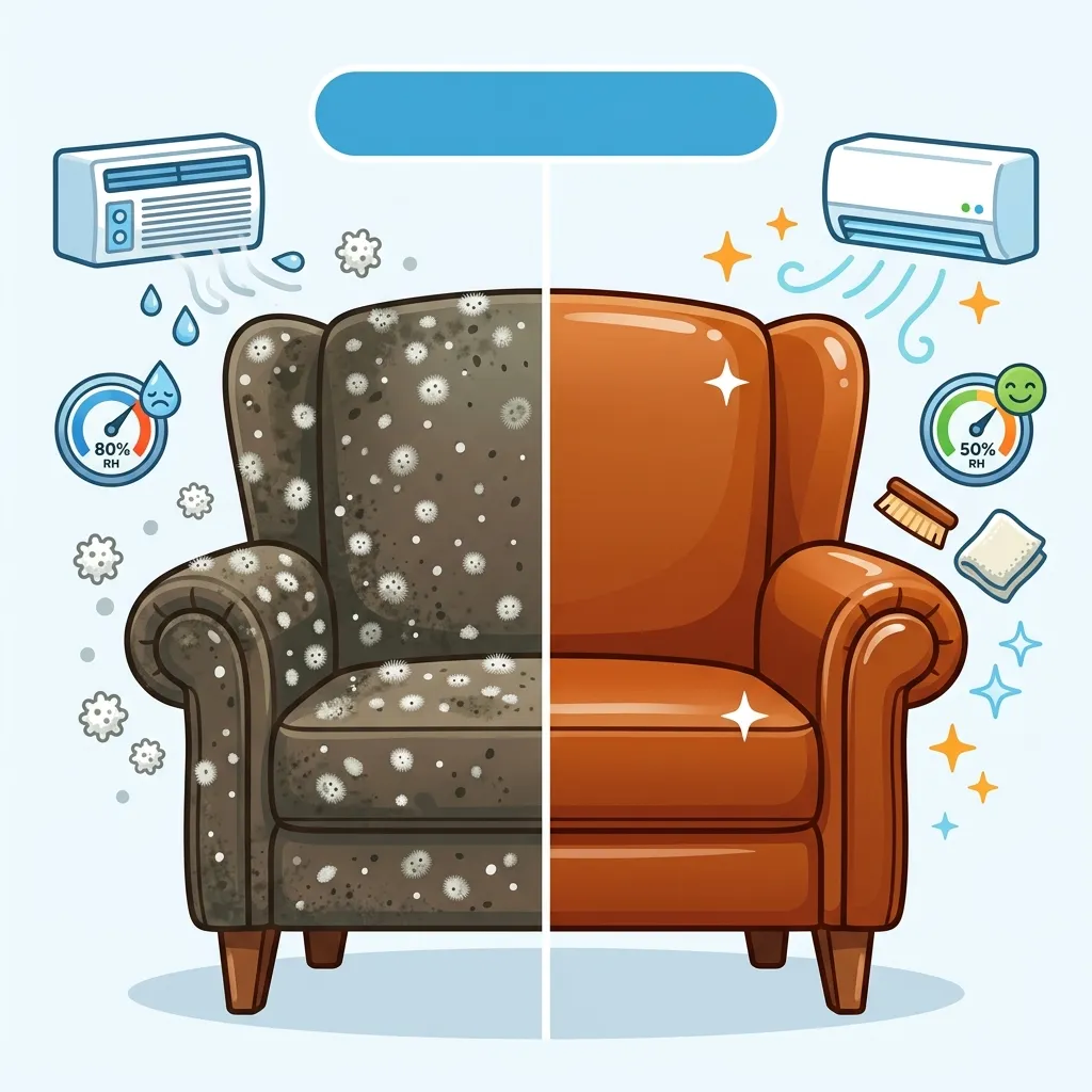 Cara Mengatasi & Mencegah Jamur Putih pada Sofa Kulit Lembap